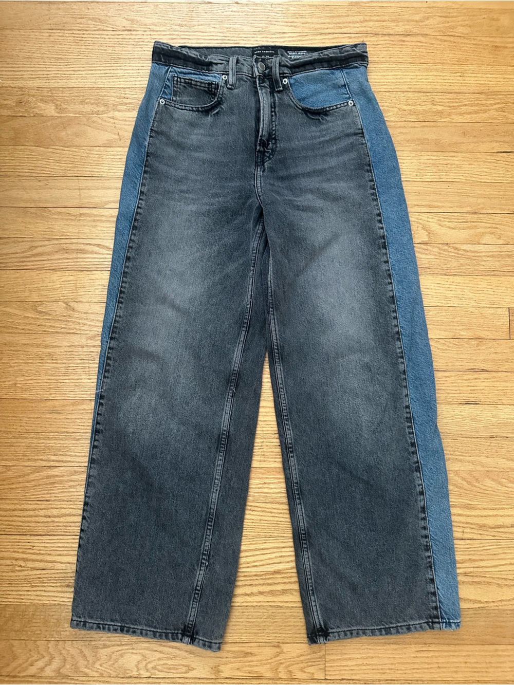 Good American Jeans Two-Tone Blue Black Good Baggy